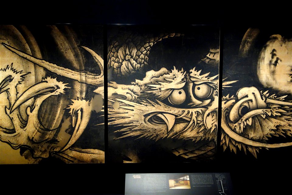 Dragon and Clouds by Soga Shohaku, 1763, set of eight panels, ink on paper - Museum of Fine Arts, Boston - DSC02752