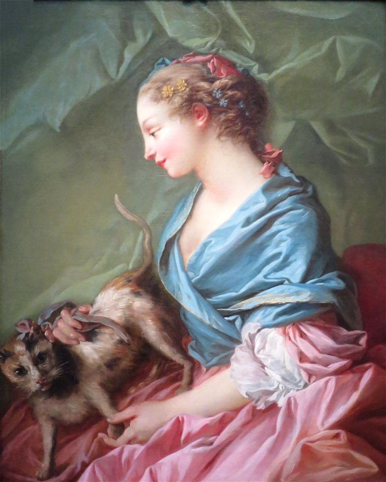 Woman with a Cat by François Boucher