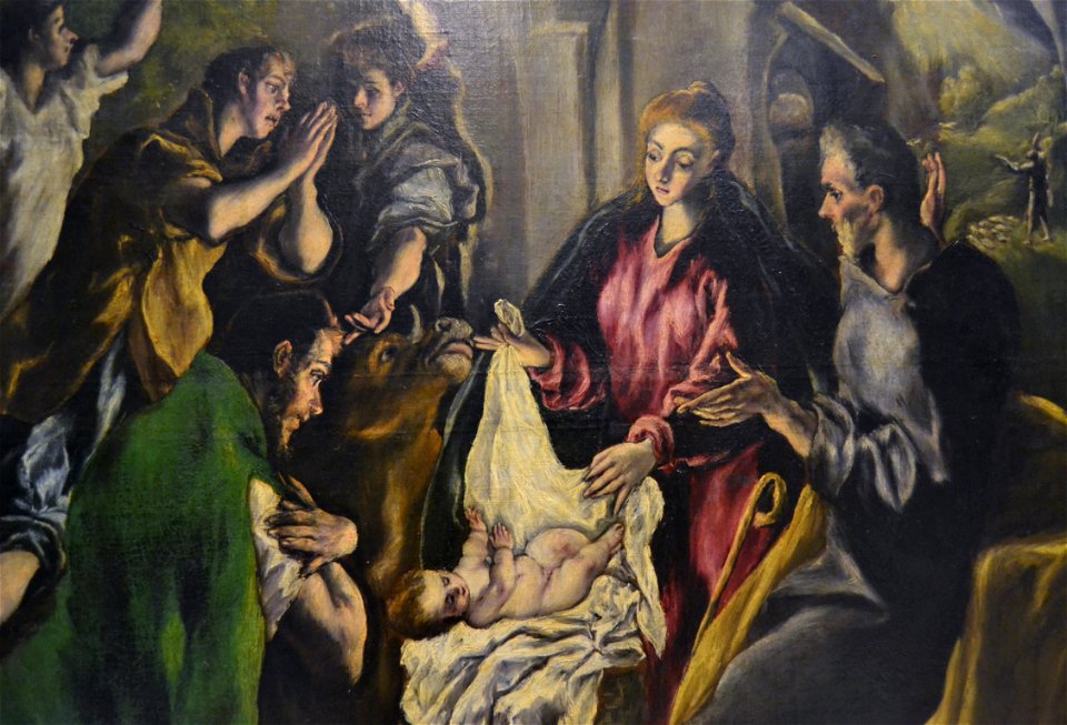 Detall de l'Adoració dels Pastors, el Greco, Museu del Patriarca de València
