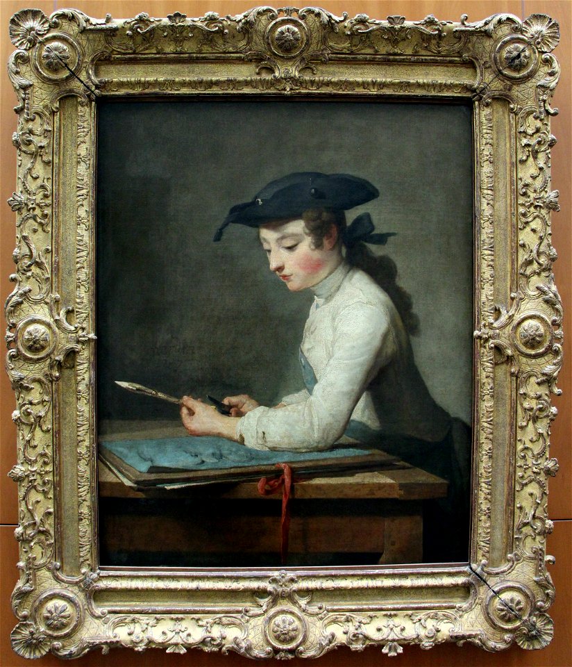 Chardin, il giovane disegnatore, 1737, 01