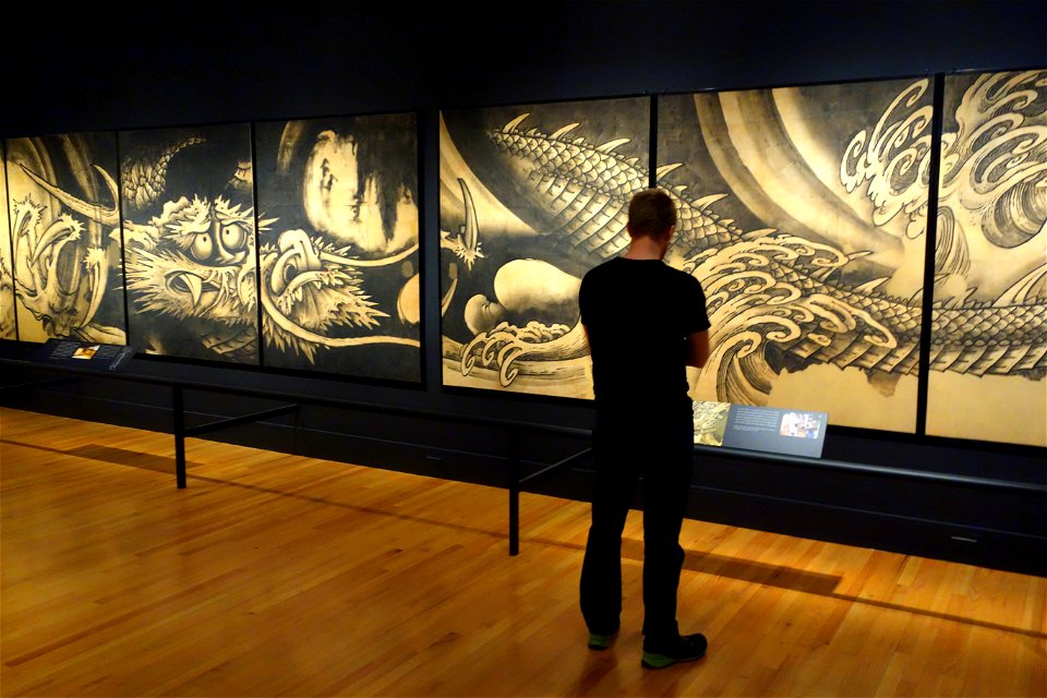 Dragon and Clouds by Soga Shohaku, 1763, set of eight panels, ink on paper DSC02784