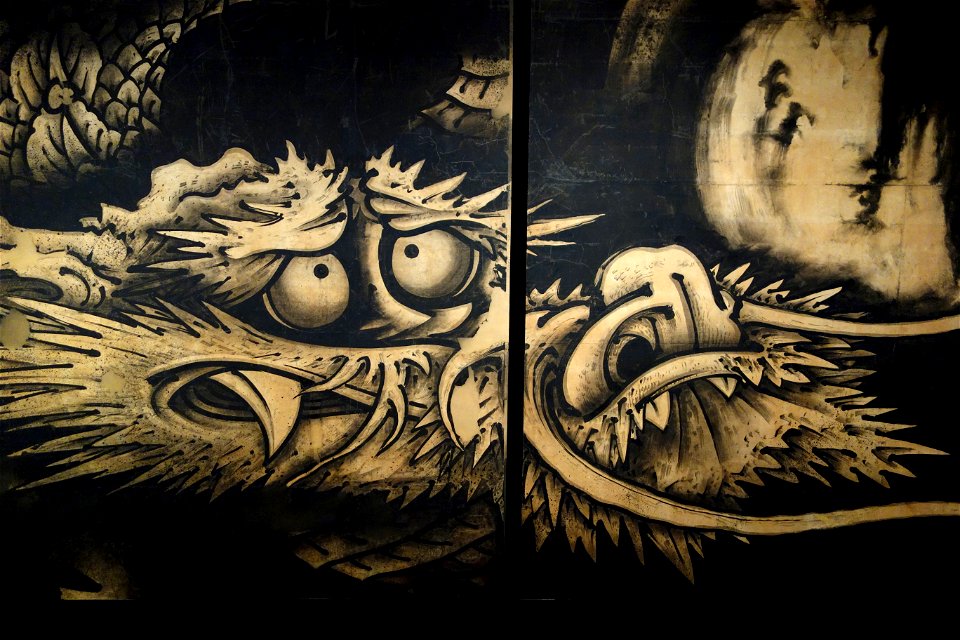 Dragon and Clouds by Soga Shohaku, 1763, set of eight panels, ink on paper DSC02757