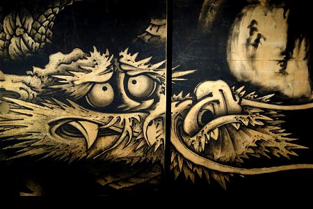 Dragon and Clouds by Soga Shohaku, 1763, set of eight panels, ink on paper DSC02757