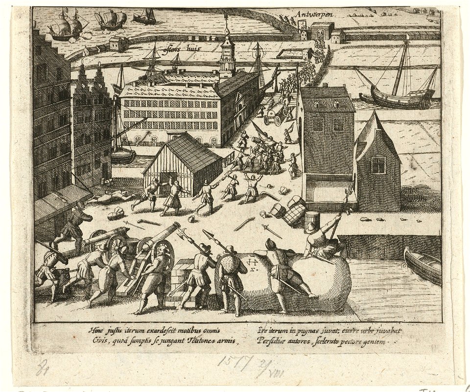 Duitse troepen verlaten de citadel van Antwerpen, 1577