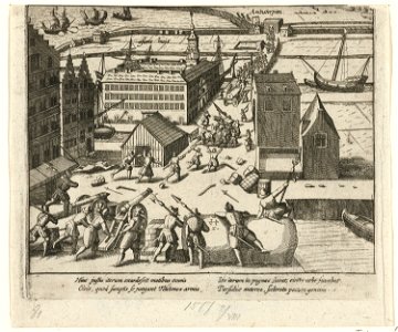 Duitse troepen verlaten de citadel van Antwerpen, 1577