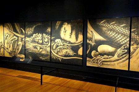 Dragon and Clouds by Soga Shohaku, 1763, set of eight panels, ink on paper DSC02786