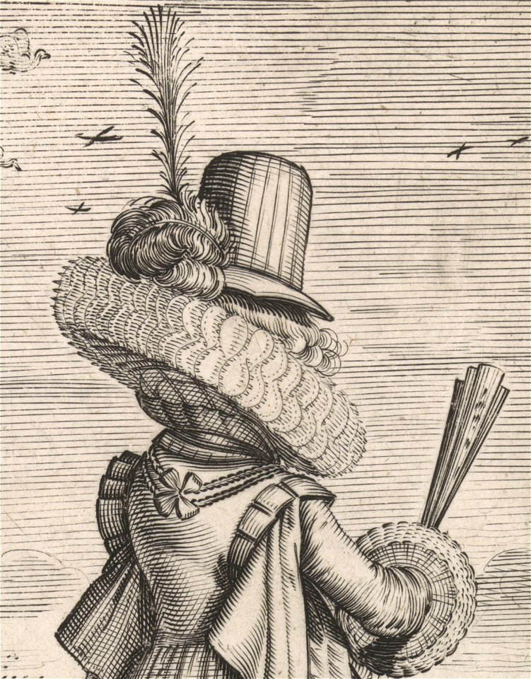 Habitus et cultus Matronarum Nobilu et Rusticarum - Woman in the mode of ca. 1620 (cropped)