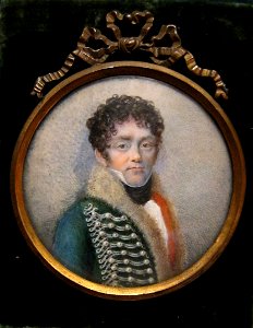 Early 19th century watercolor on ivory portrait of Joachim Murat, Honolulu Museum of Art. Free illustration for personal and commercial use.