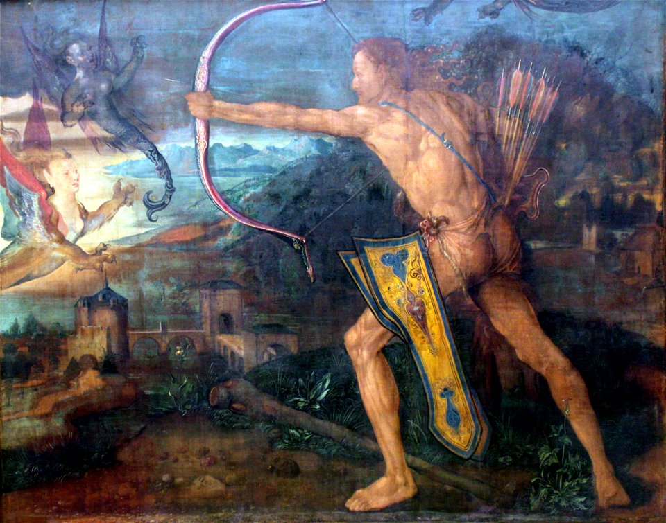 1500 Duerer Herkules im Kampf gegen die stymphalischen Voegel anagoria