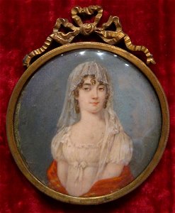 Early 19th century watercolor on ivory portrait of Caroline Murat, Honolulu Museum of Art. Free illustration for personal and commercial use.