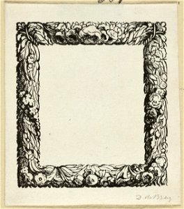 Een floraalkader of omlijsting met blanco veld. NL-HlmNHA 1477 53010294