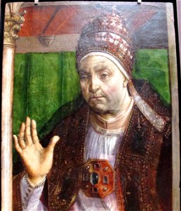 Giusto di gand e pedro berruguete, uomini illustri dallo studiolo di federico da montefeltro a urbino, 1473-76 ca., 01,1 sisto IV