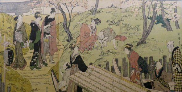Cherry Blossom Viewing at Mimeguri by Kitagawa Utamaro, 1799