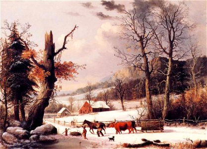 George Henry Durrie - Gathering Wood for Winter