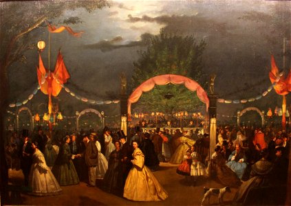 El jardín público de Madrid llamado El Paraíso, en noche de baile. Museo de Historia de Madrid (cropped)