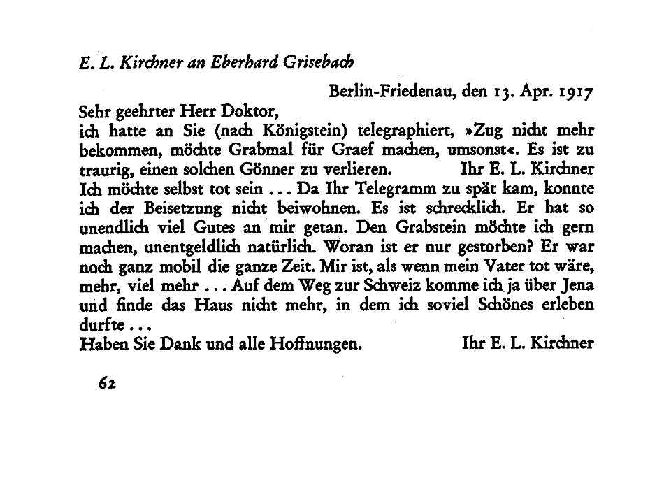 E. L. Kirchner zum Tode Botho Graefs