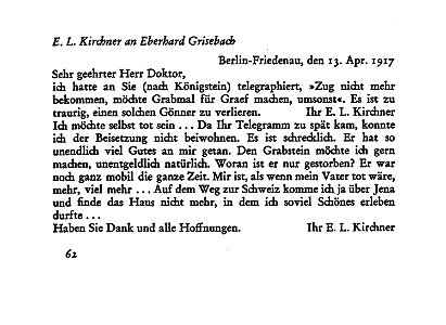 E. L. Kirchner zum Tode Botho Graefs