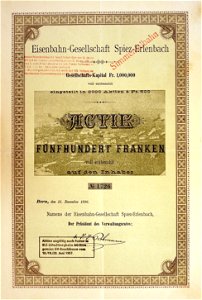 Eisenbahn-Gesellschaft Spiez-Erlenbach 1896
