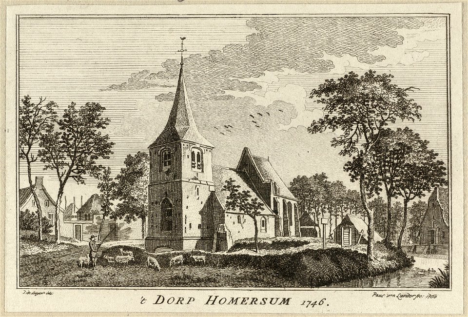 Dorpsgezicht met de kerk te Hommersum, 1746. NL-HlmNHA 1477 53009612