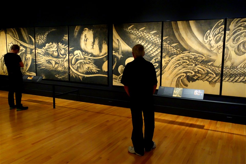 Dragon and Clouds by Soga Shohaku, 1763, set of eight panels, ink on paper DSC02781