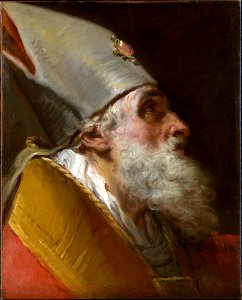 'Head of a Bishop', oil on canvas painting by Gaetano Gandolfi, Metropolitan Museum of Art
