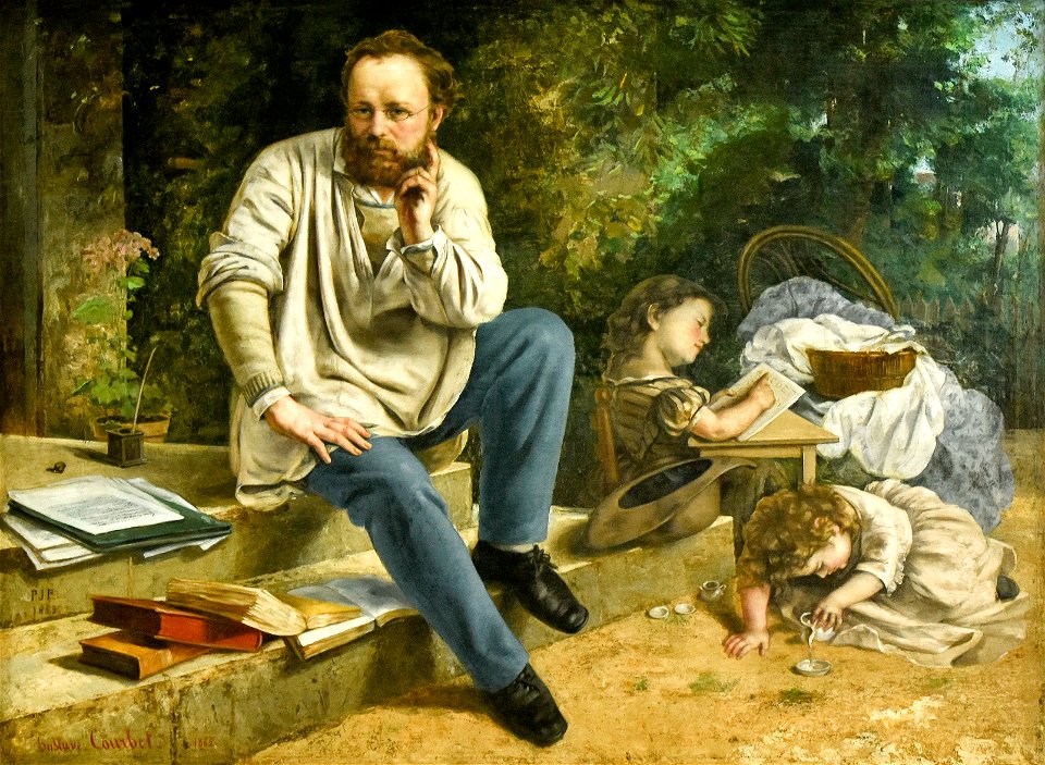 Gustave Courbet (1819-1877) Pierre-Joseph Proudhon en zijn kinderen in 1853 - Petit Palais Parijs 23-8-2017 16-48-24