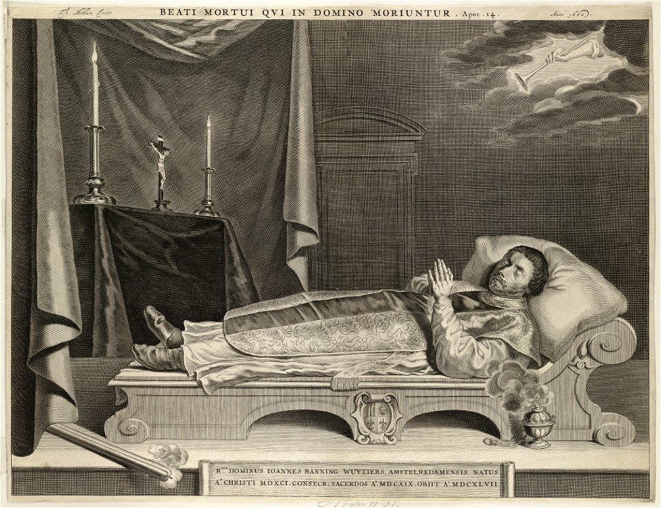 Doodsbed van Joannes Banning Wuytiers, pastoor te Amsterdam. NL-HlmNHA 1477 53009806