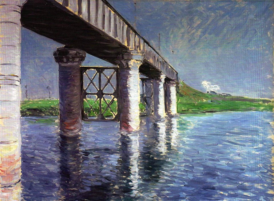 Gustave Caillebotte - La Seine et le pont du chemin de fer d'Argenteuil