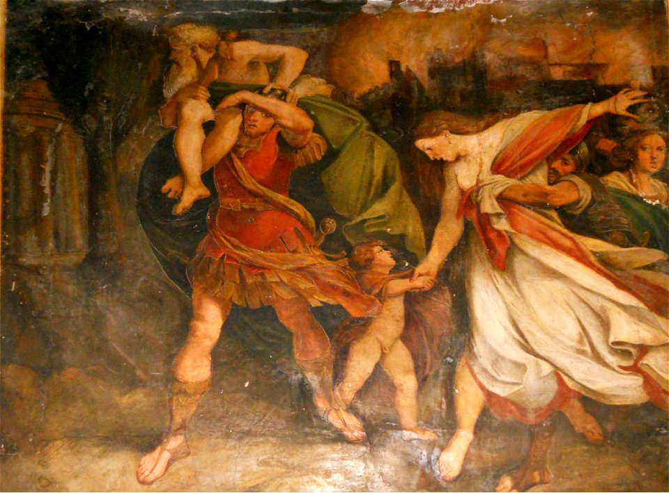 Enea fugge da Troia con la sua famiglia - Ludovico Carracii