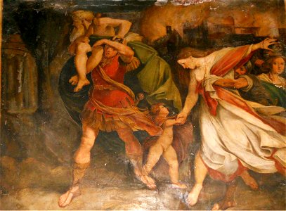Enea fugge da Troia con la sua famiglia - Ludovico Carracii