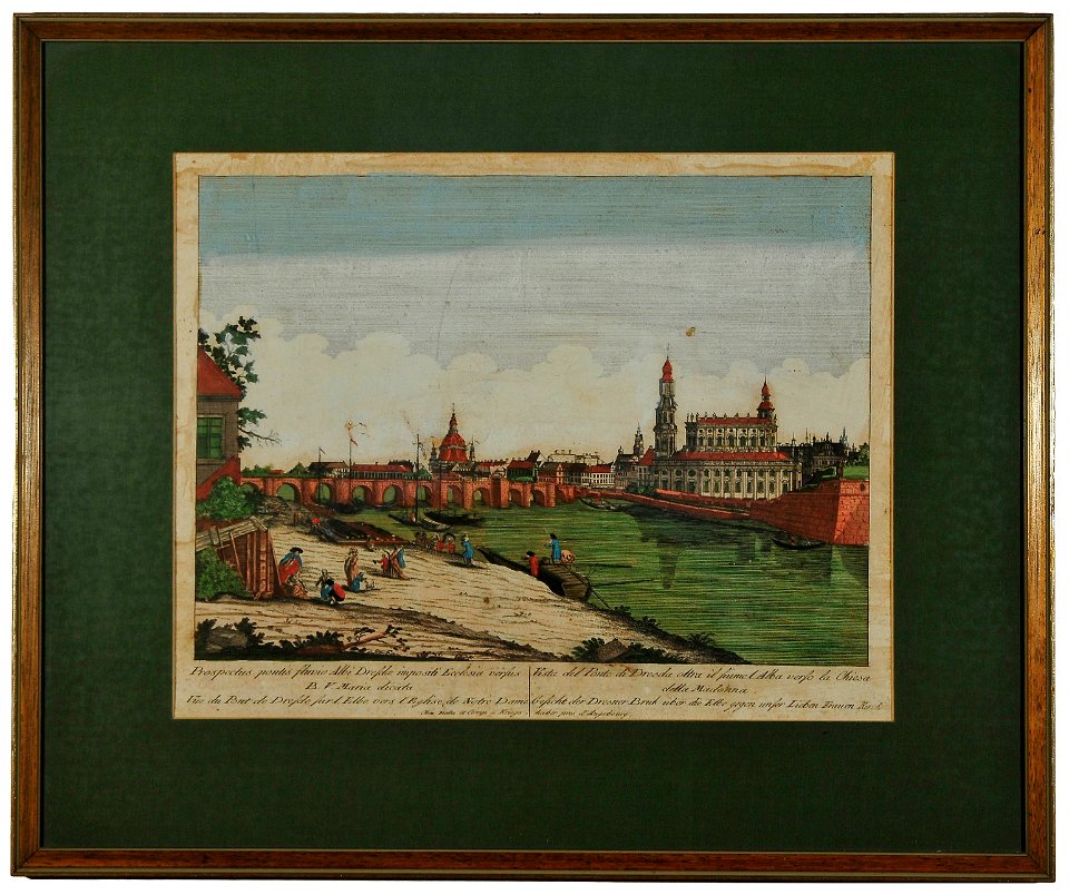 Dresden, Elbbrücke um 1740
