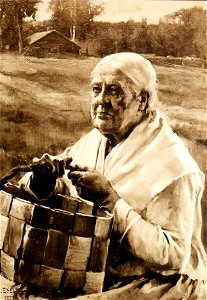 Edelfelt Old Woman with Splint Basket 1882