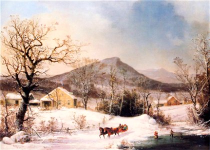 George Henry Durrie - Winter in the Country, Distant Hills. Free illustration for personal and commercial use.