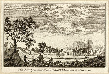 Gezicht op het klooster Nieuwklooster aan de Niers te Duitsland, 1744. NL-HlmNHA 1477 53009655