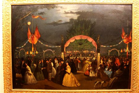 El jardín público de Madrid llamado El Paraíso, en noche de baile. Museo de Historia de Madrid