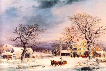 George Henry Durrie - The Half-Way House