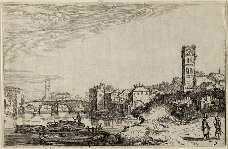 Gezicht op Rome met de Tiber en de Ponte Sisto. NL-HlmNHA 53012234