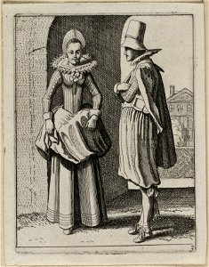 Elegant gekleed paar 3, volgens de Nederlandse mode uit ca. 1620. NL-HlmNHA 53012573