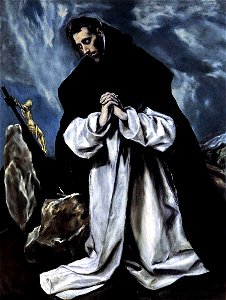 El Greco, St Dominic in Prayer. Free illustration for personal and commercial use.