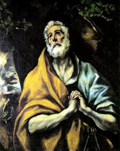 El Greco, The Repentant Peter. Free illustration for personal and commercial use.