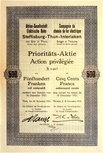 Elektr. Bahn Steffisburg-Thun-Interlaken 1911
