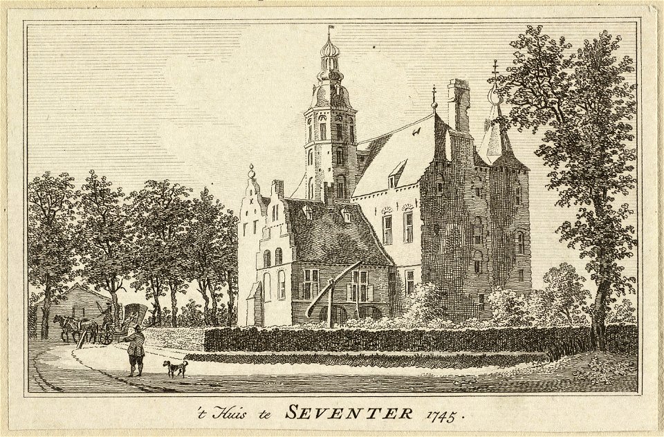 Gezicht op het het Huis te Zevenaar Seventer, 1745. NL-HlmNHA 1477 53009641