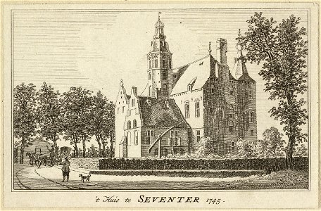 Gezicht op het het Huis te Zevenaar Seventer, 1745. NL-HlmNHA 1477 53009641