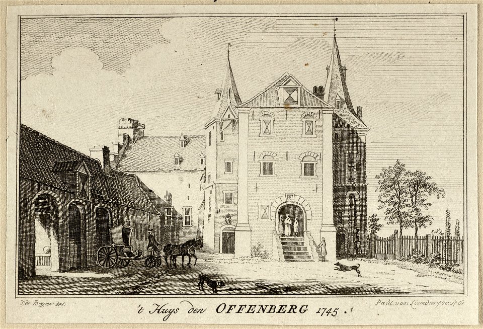 Gezicht op Kasteel Offenberg i't Huys den Offenberg te Duitsland, 1745. NL-HlmNHA 1477 53009659