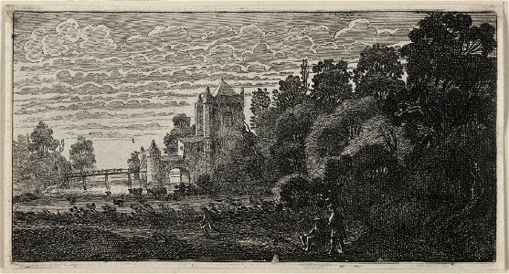 Gezicht op de Amsterdamse Poort te Haarlem bij avond. NL-HlmNHA 53012535