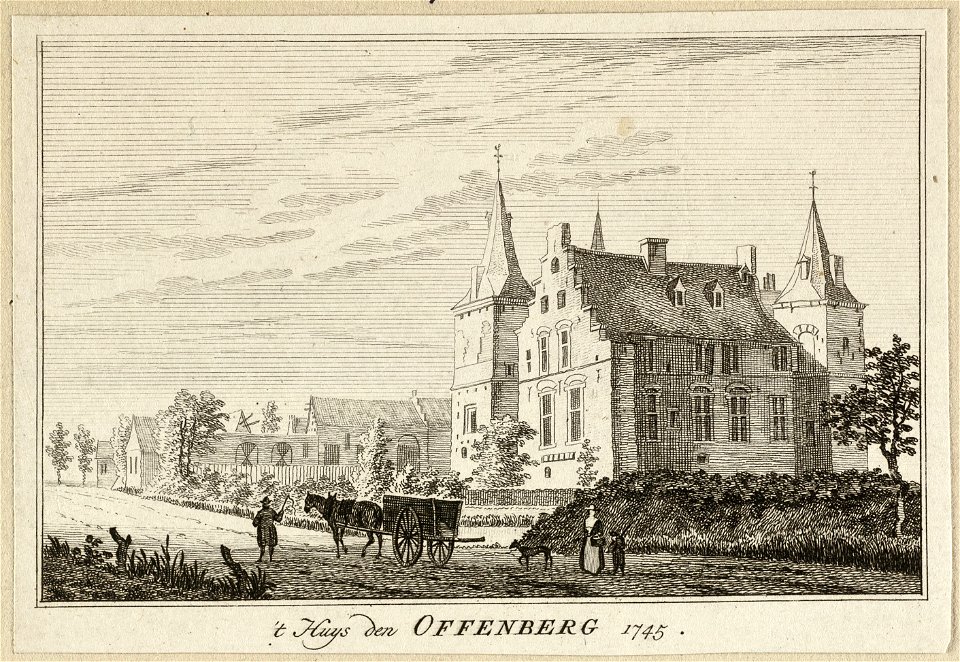 Gezicht op Kasteel Offenberg i't Huys den Offenberg te Duitsland, 1745. NL-HlmNHA 1477 53009660