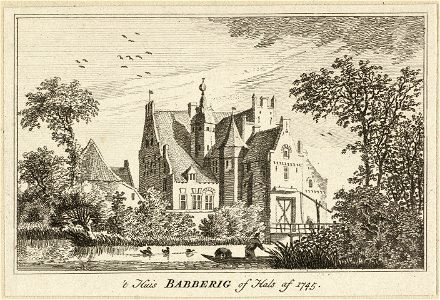 Gezicht op Kasteel Babberich of Halsaf 't Huis Babberig of Hals af, 1745. NL-HlmNHA 1477 53009658