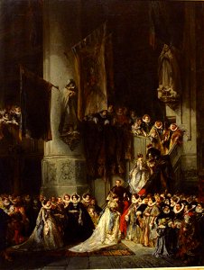 Eugène Isabey - Une cérémonie dans l'église de Delft (1851)