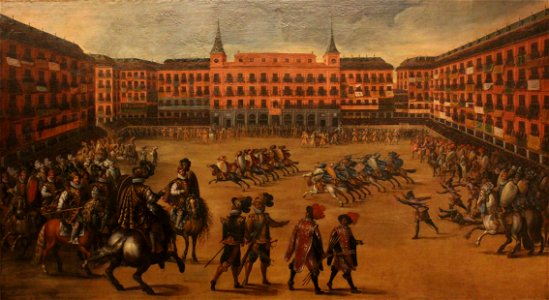 Fiesta en la Plaza Mayor. Museo de Historia de Madrid (cropped)