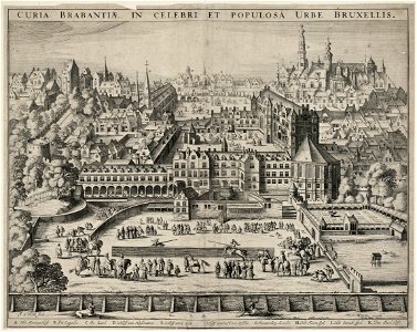 Gezicht op het hof van Brussel, oftewel het Paleis op de Koudenberg. NL-HlmNHA 53012316